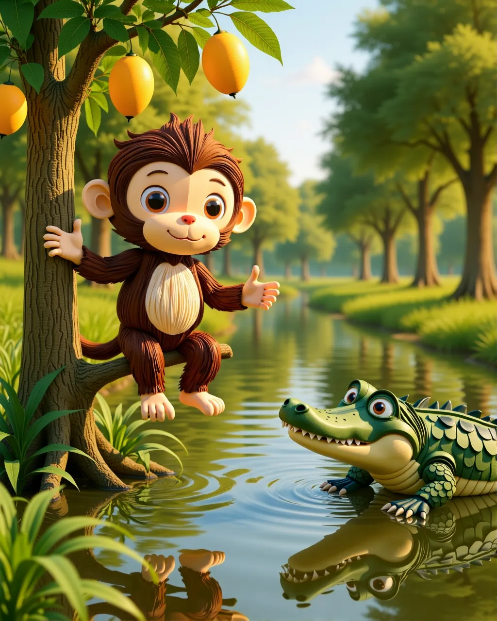 The Monkey and the Crocodile — scene 1