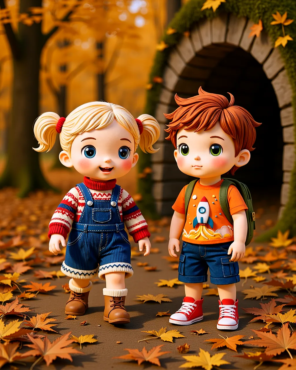Anya and Noah Discover the Glowing Cave Paths — scene 1