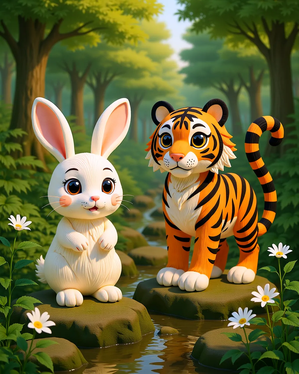 The Clever Rabbit and the Proud Tiger — scene 1