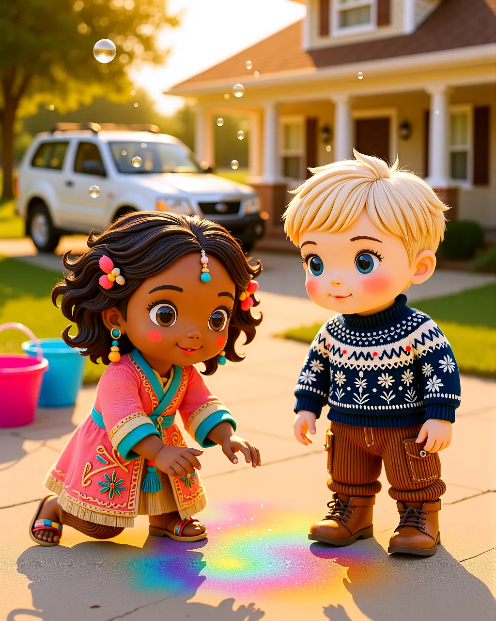 Cover of “The Rainbow Stories in Grandpa's Driveway”