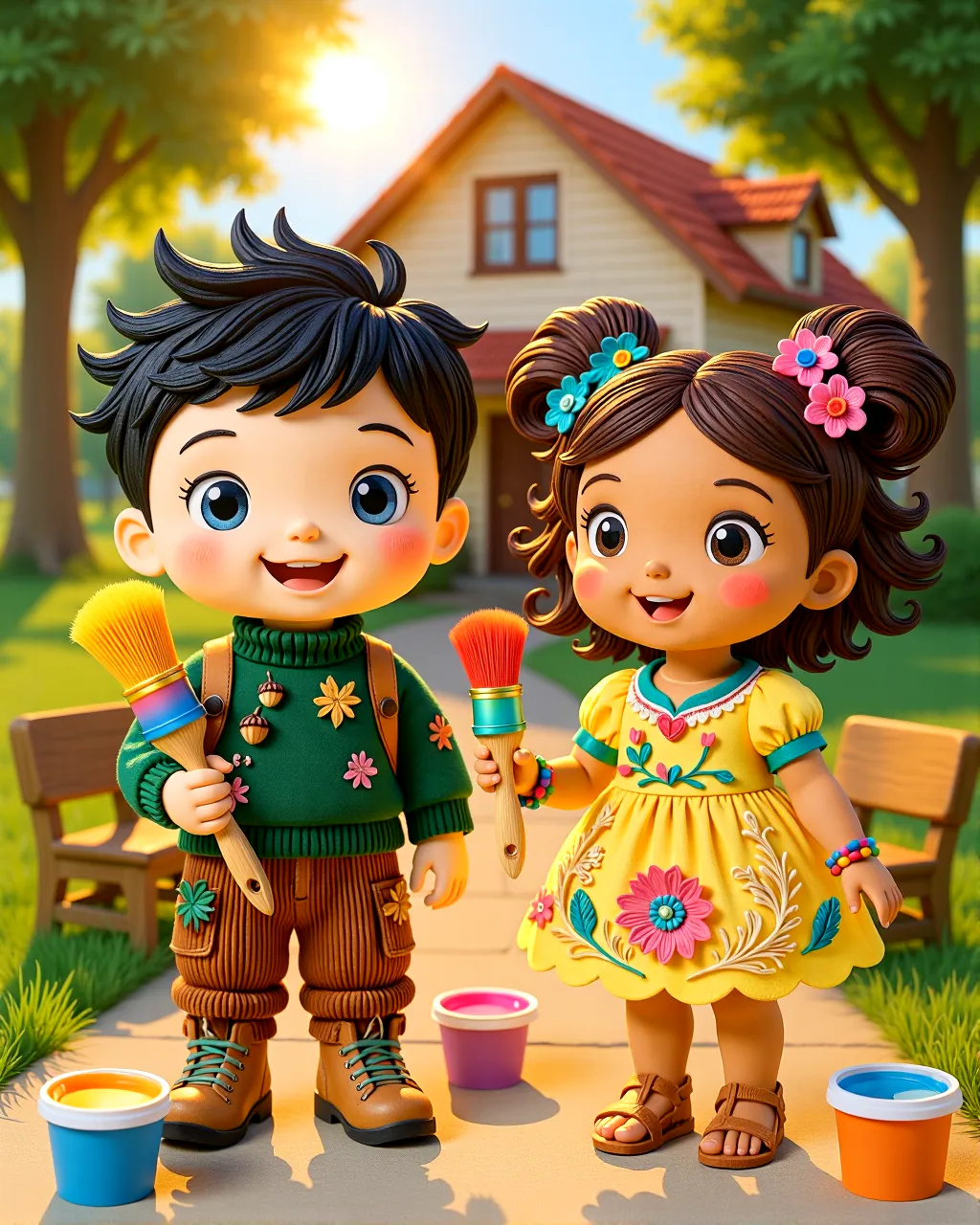 Cover of “Milo and Nana Paint Hearts Happy”