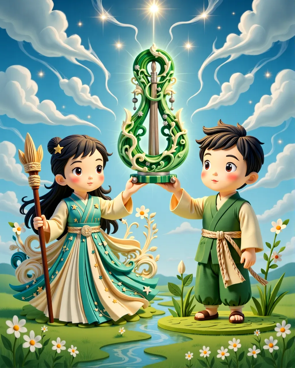 The Weaver Girl and the Cowherd — scene 1