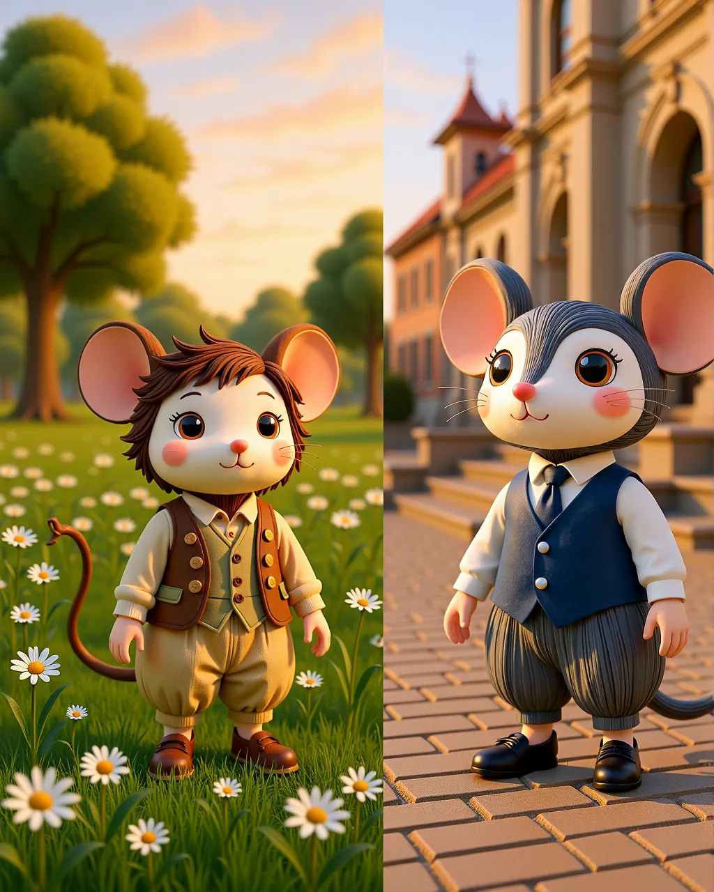 The Town Mouse and the Country Mouse — scene 1